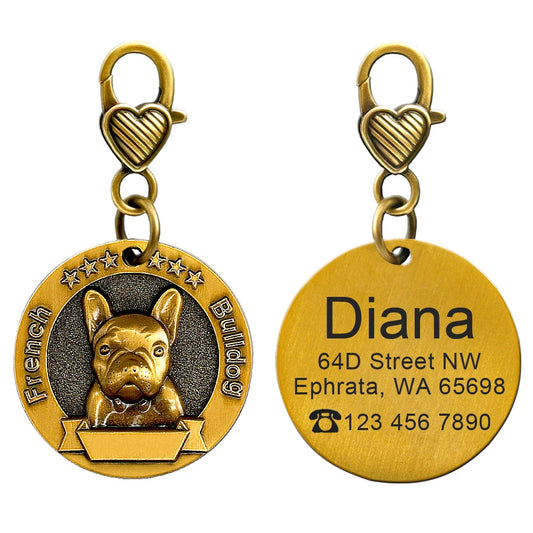 🐾 Premium Copper Dog ID Tag – Custom Engraved Pet Name Tag for Dogs & Puppies